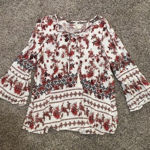 Floral Print Boho Blouse